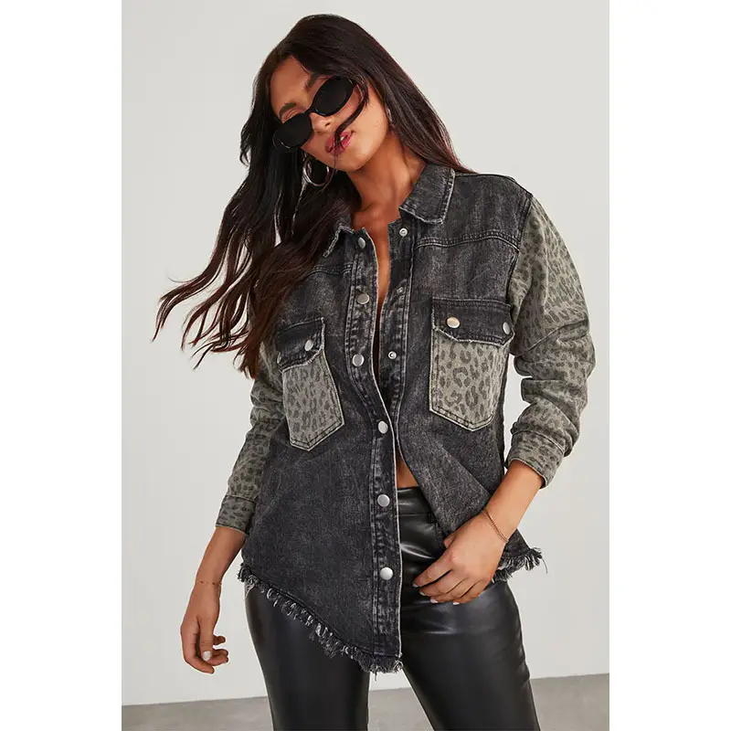 Women's European And American Fashion All-match Printed Long-sleeved Jacket