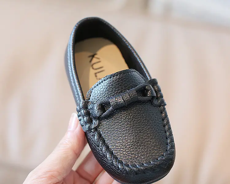 Korean Style Casual Children Gommino Soft Bottom Slip On Baby Shoes Boys' Leather Shoes Slip-on