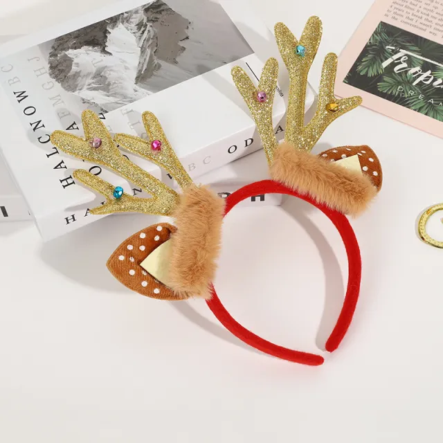 Christmas Festival Headband Accessories Elk Horn Yellow - Shop at LoveMi