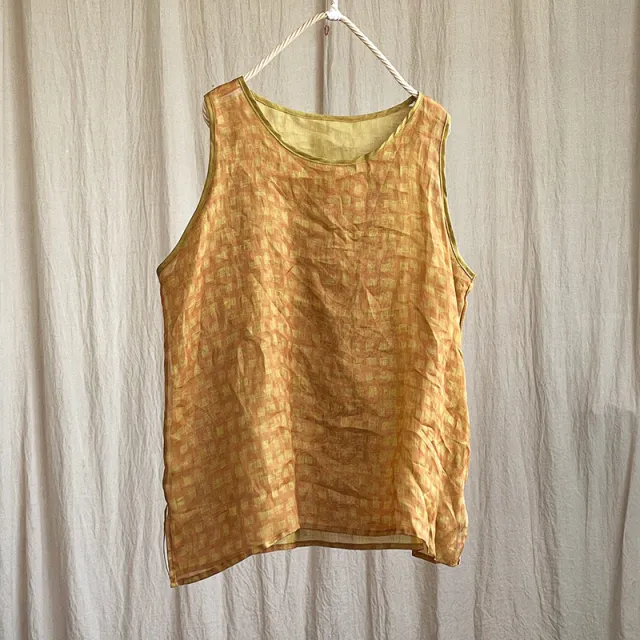 Printed Thin Ramie Artistic Plus Size Top Women's Clothing Yellow - Shop at LoveMi