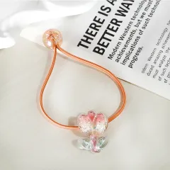 Tulip Rubber Band Hair Band Gradient Color High Elastic Headdress - Orange - View 1