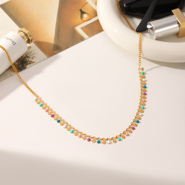 Colorful Oil Stainless Steel Necklace