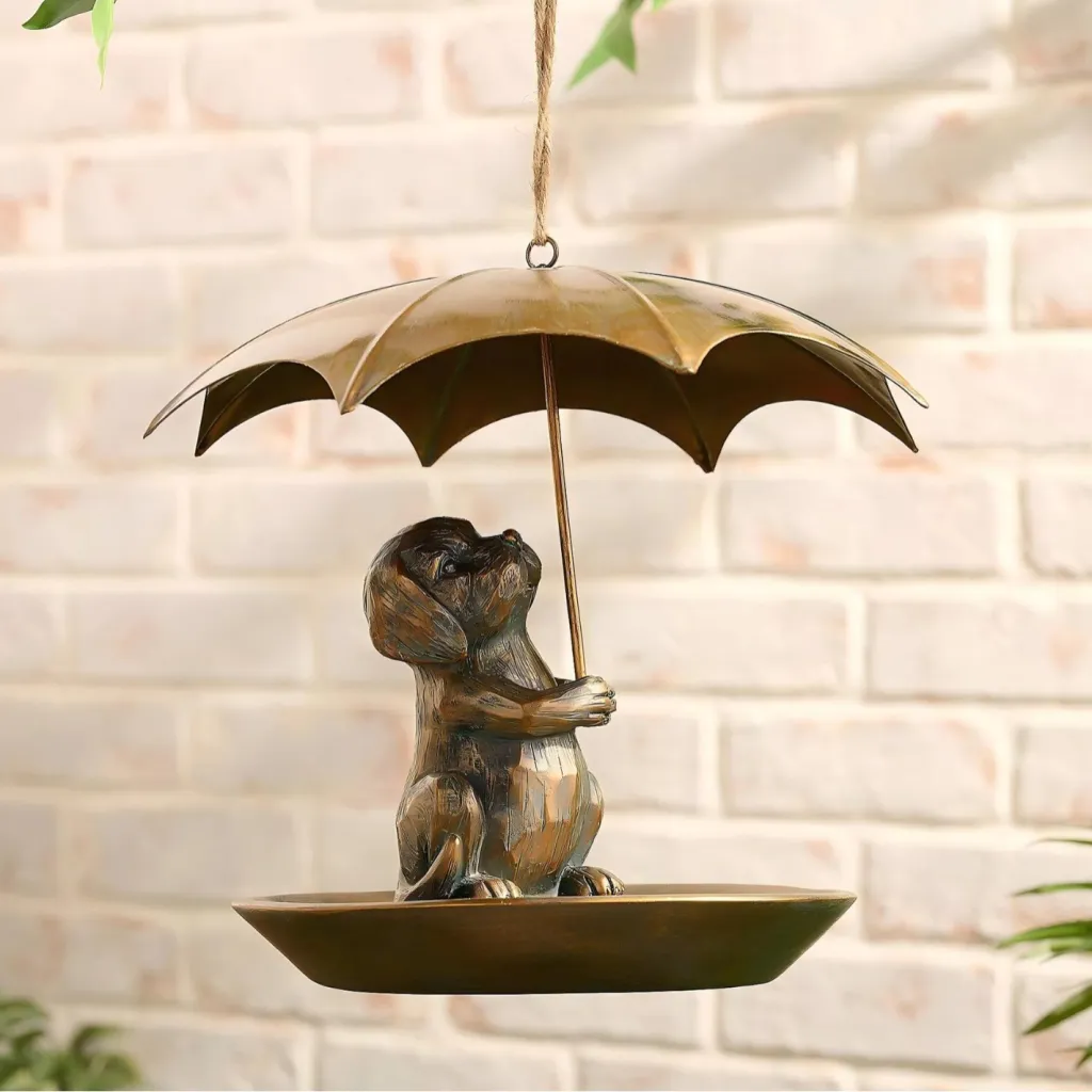 Home Creative Portable Umbrella Shaped Bird Feeder - Dog