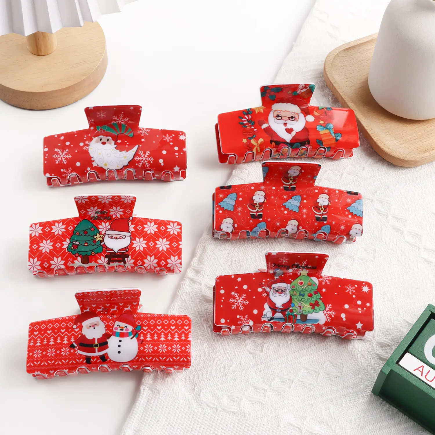 Christmas Snowflake And Santa Claus Pattern Shark
