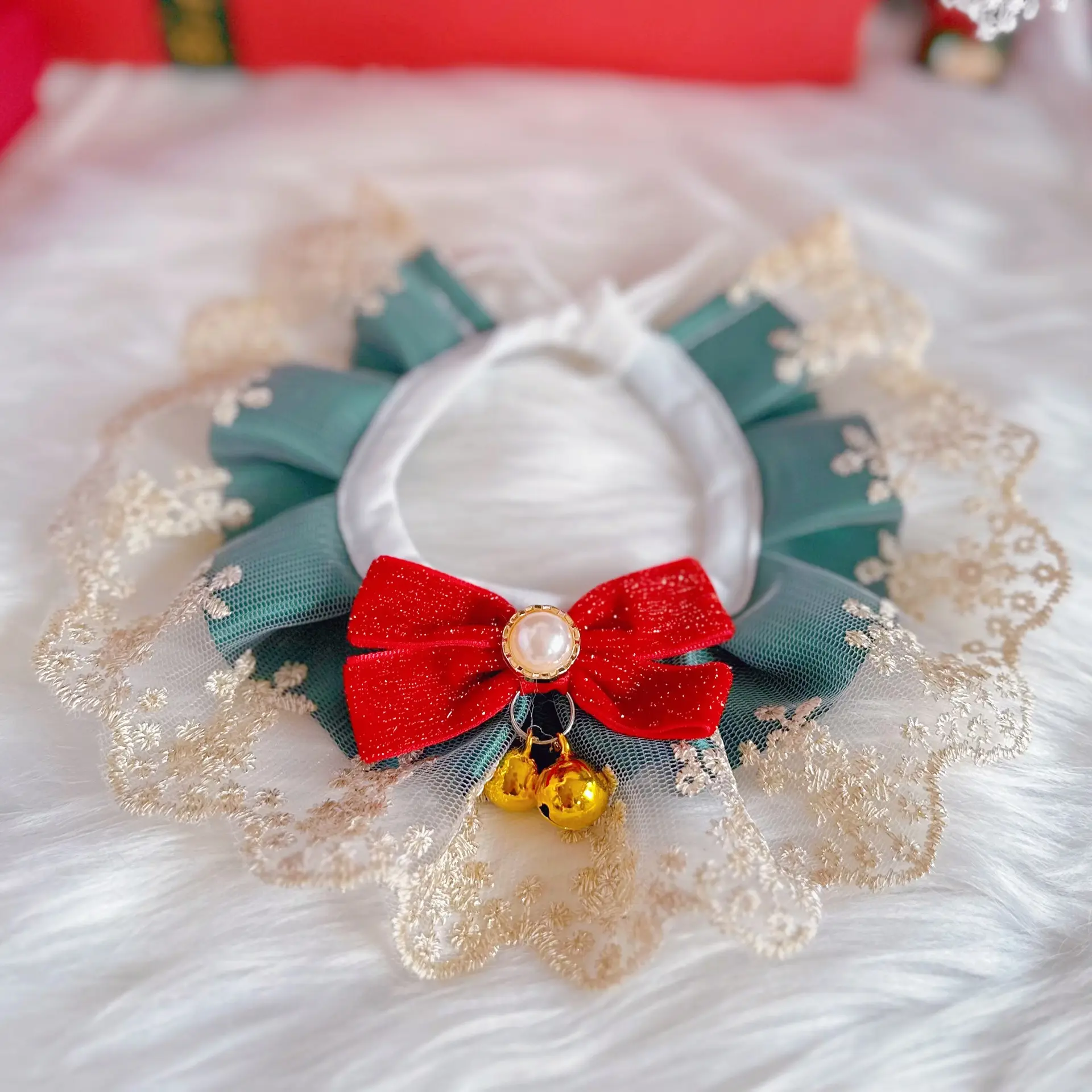 Cat Neck Scarf Bow-knit Collar Pet