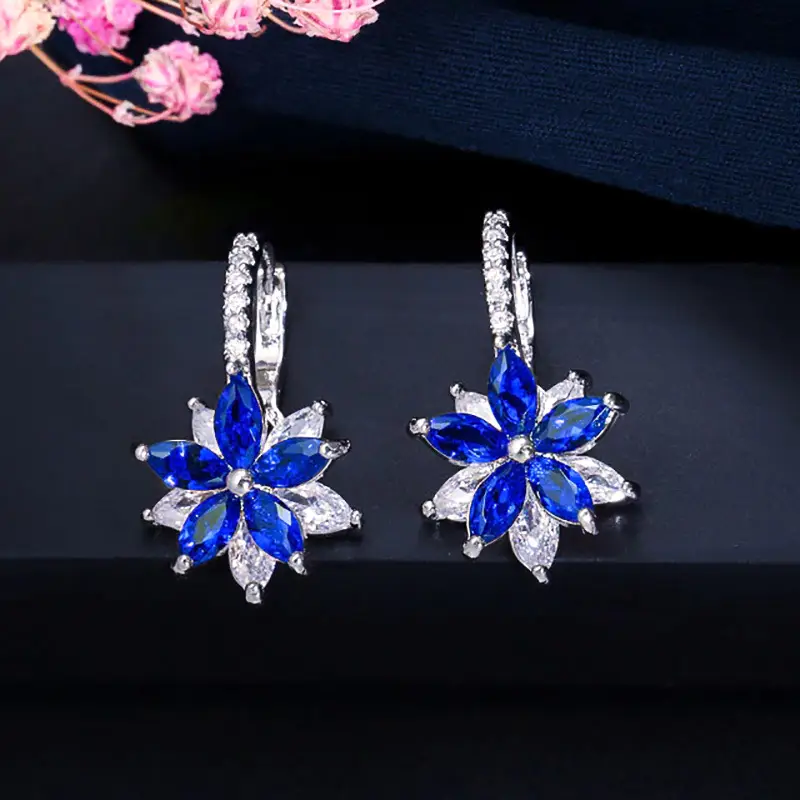 Fashion Exquisite Flower Women's Earrings Shiny Multicolor Creative Flower Ear Rings