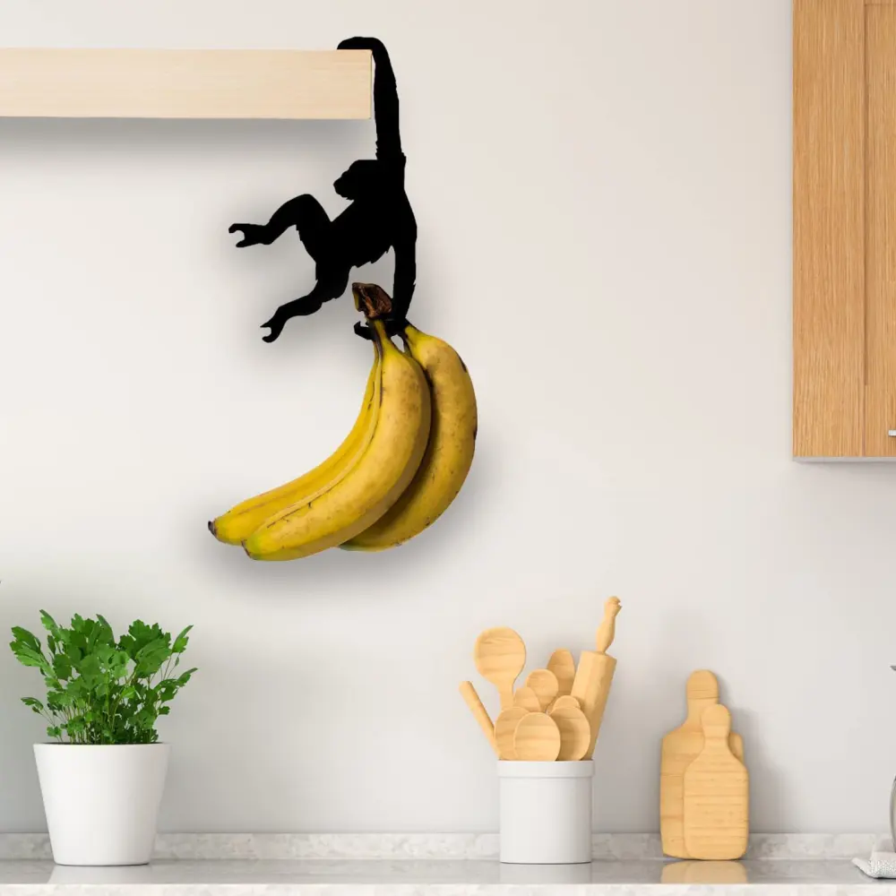 Wooden Monkey Hook Chimp Indoor Wall Decorations Living Room