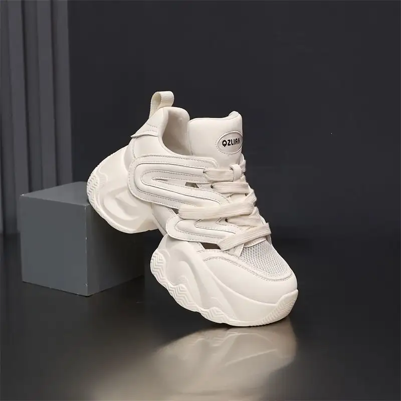Platform Height-increasing Casual White Sneakers