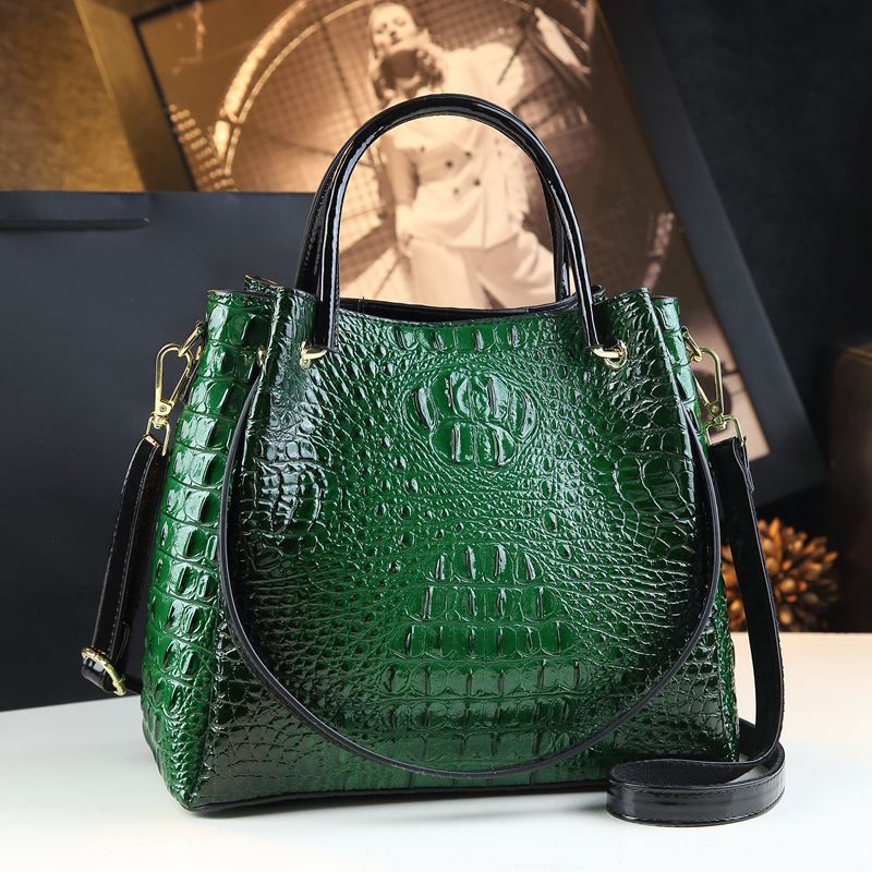 Stylish Textured And Colorful Crocodile-Print Womens Shoulder Bag