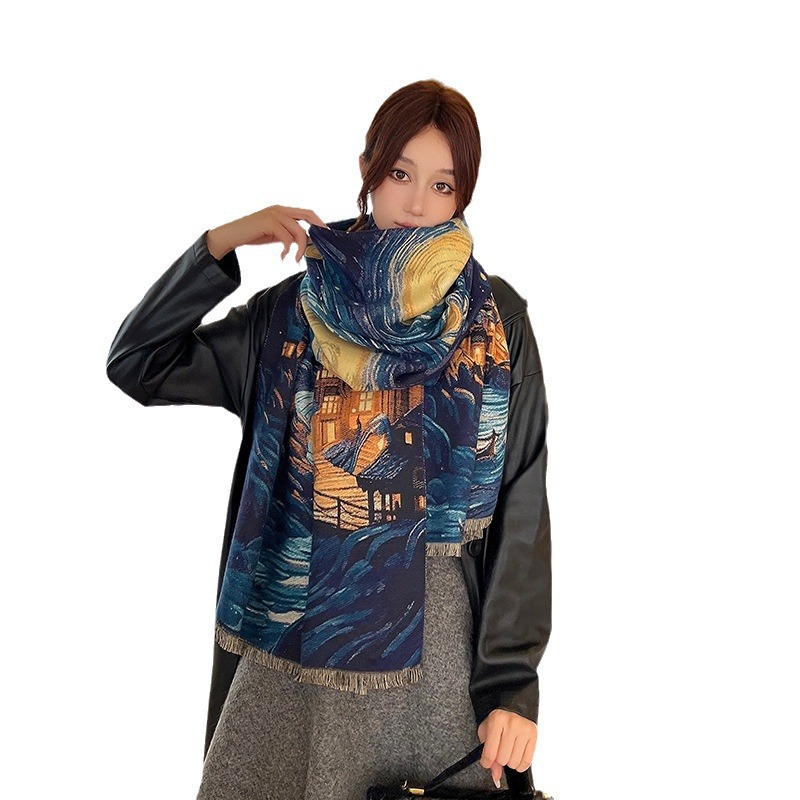 Artificial Cashmere Scarf Elegant Shawl Fashion High Sense - Image 8