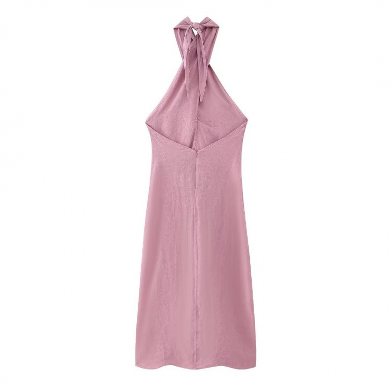 Women's Linen Hanging Collar Dress