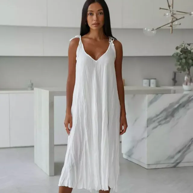 Autumn White Comfortable Sling Dress White - Shop at LoveMi