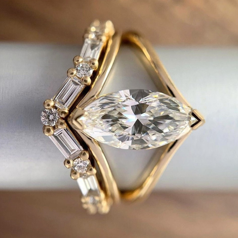 Stylish Elegant And Minimalist Two-piece Alloy Ring Set For Women