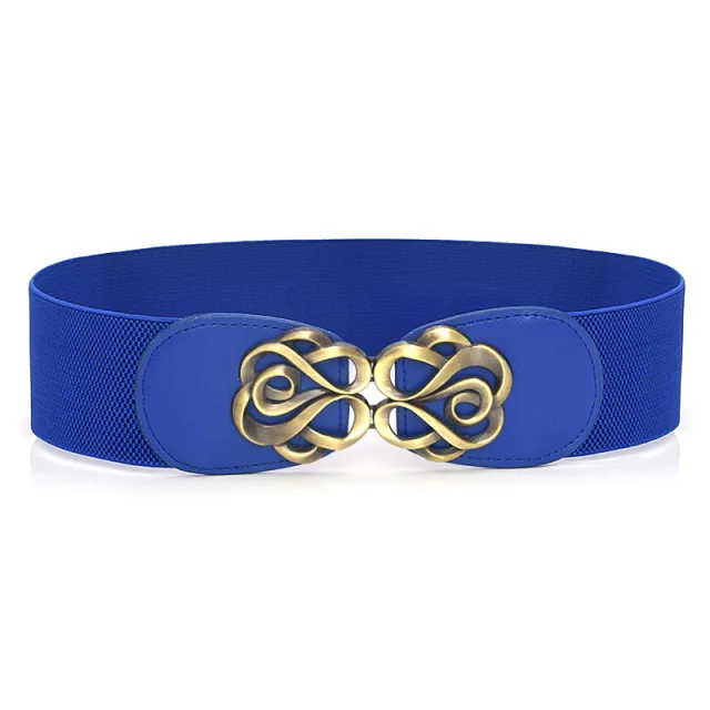 Women's Fashionable All match Wide Waist Sealed Elastic Belt Blue - Shop at LoveMi