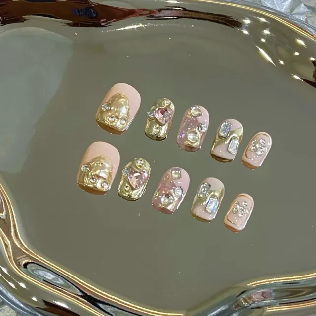 Nail Wear Nail Handmade Finished Product Fake Nails Baby Pink - Shop at LoveMi