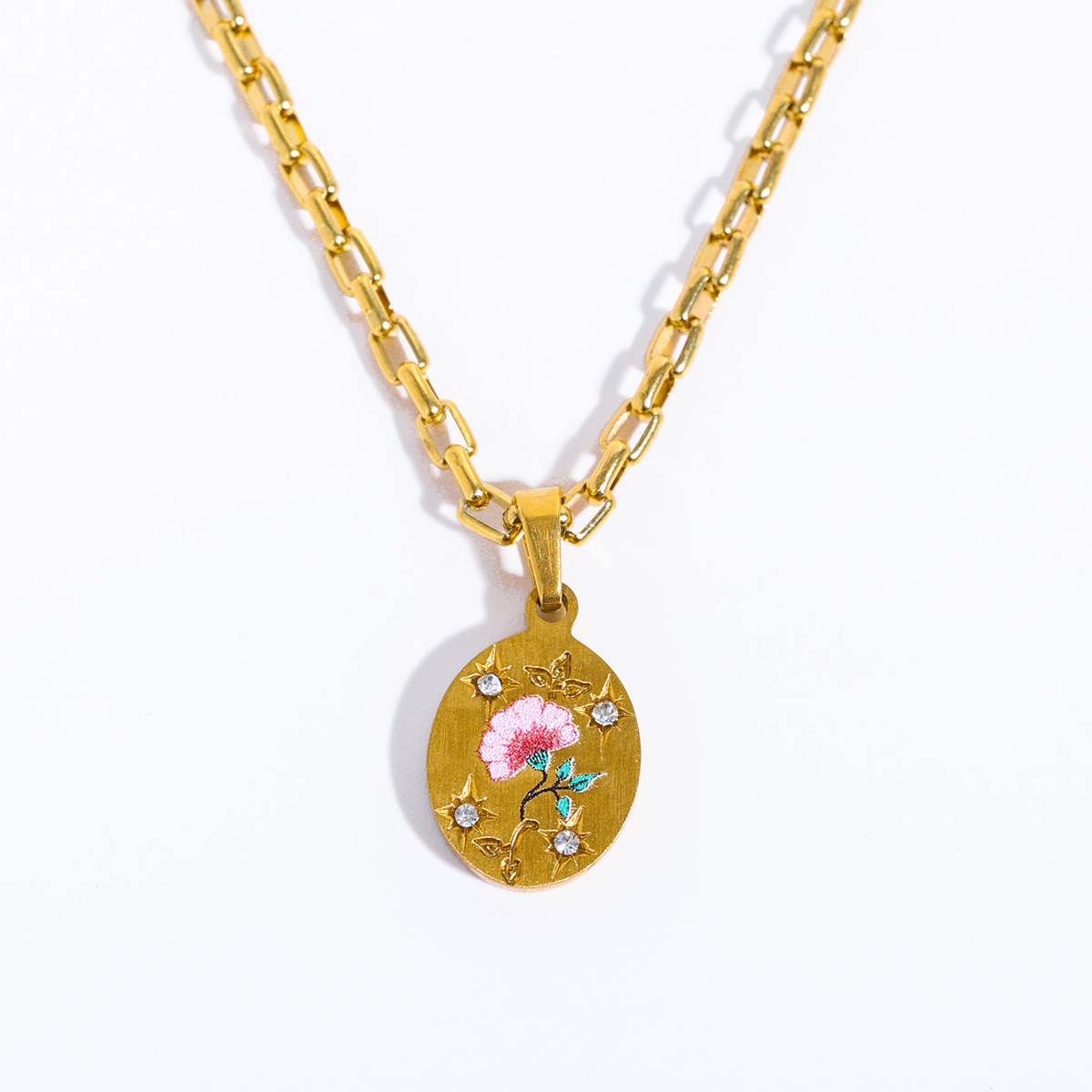 Hand Painting Light Luxury High Color Retention Necklace Valentine's Day