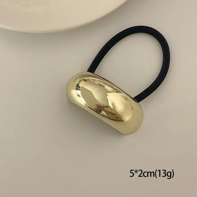 European And American Cold Style Geometric Metal Concave convex Stretch Retro Head Rope Oversized Single Row Gold - Shop at LoveMi
