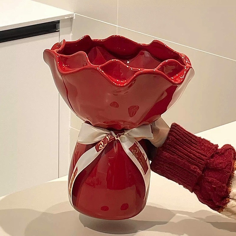 Living Room Ornament, Decorative Gift, Ceramic Vase For Flower Arrangements
