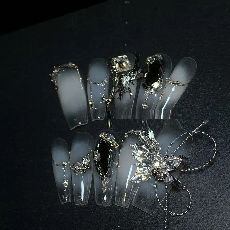 Zircon Fishing Line Butterfly Handmade High-end Wear Nail