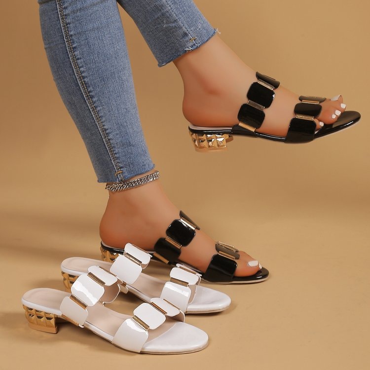One-strap Mid-heel Chunky-heeled Sandals