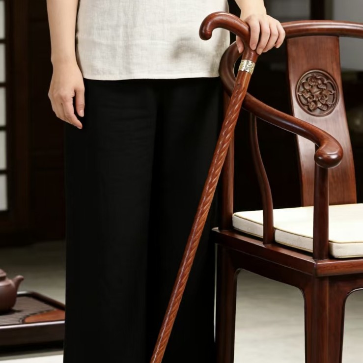 Household Portable Solid Wood Lightweight Walking Cane