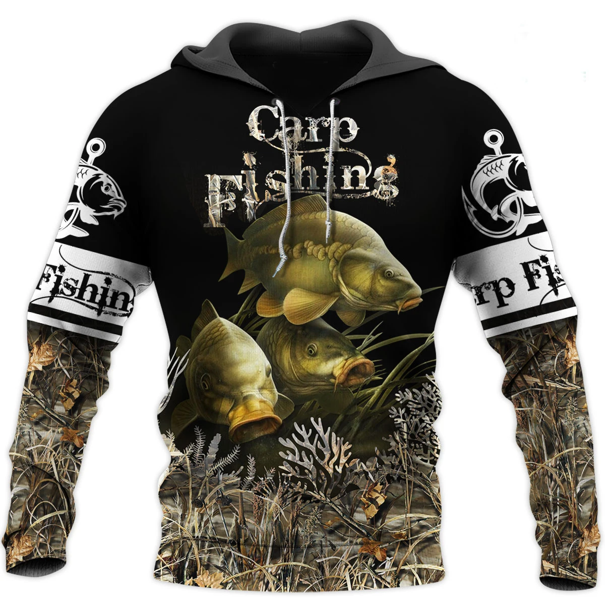 Title 4, Animal Carp Fishing 3D All Over Printed Men Hoo...