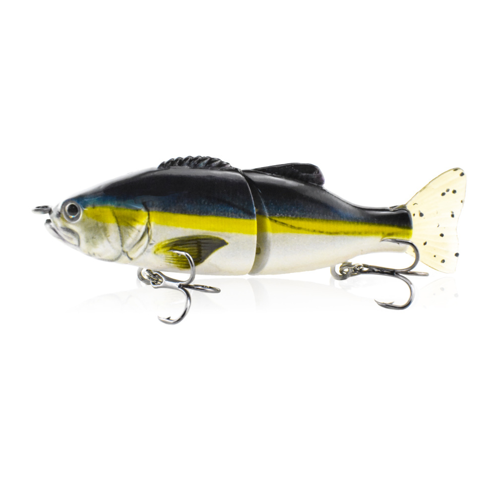 100mm PVC Soft Tail 2 Sections Simulation Bait ABS Plastic