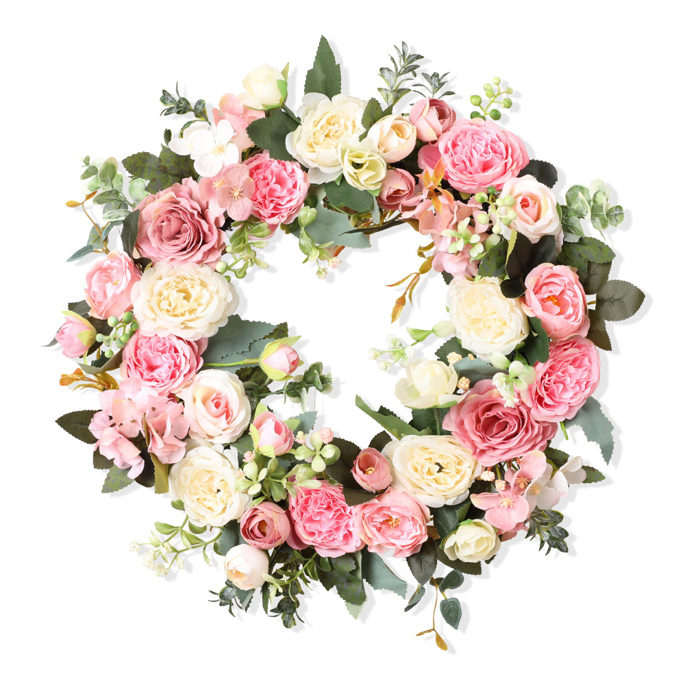 Rose and Hydrangea Decorative Wreath