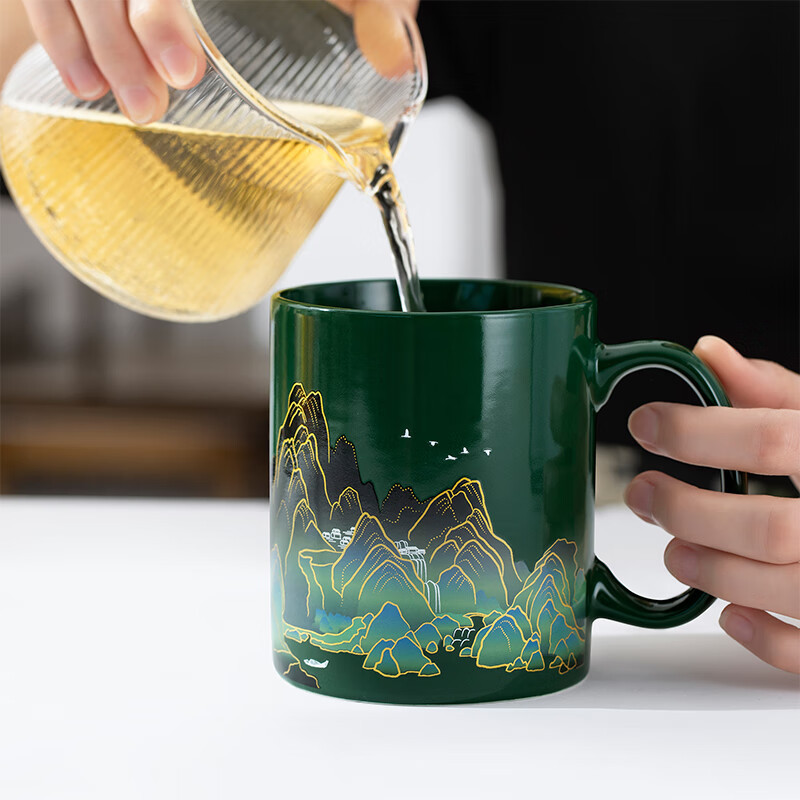Palace Museum's Cultural And Creative Products Thousand-li Landscape Temperature Sensitive Cup Color Changing Mug
