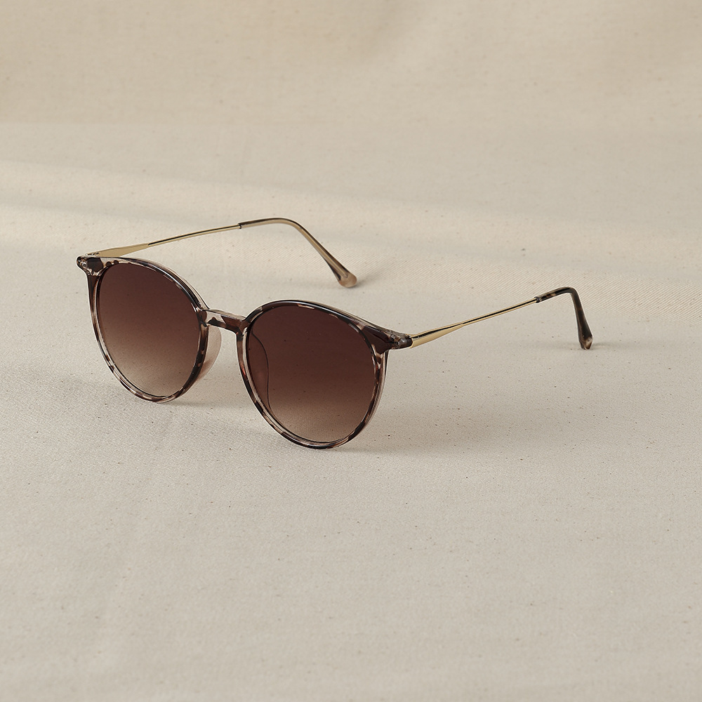 New Artistic Round Frame Women's All-match Face-looking Small Sunglasses - Image 4