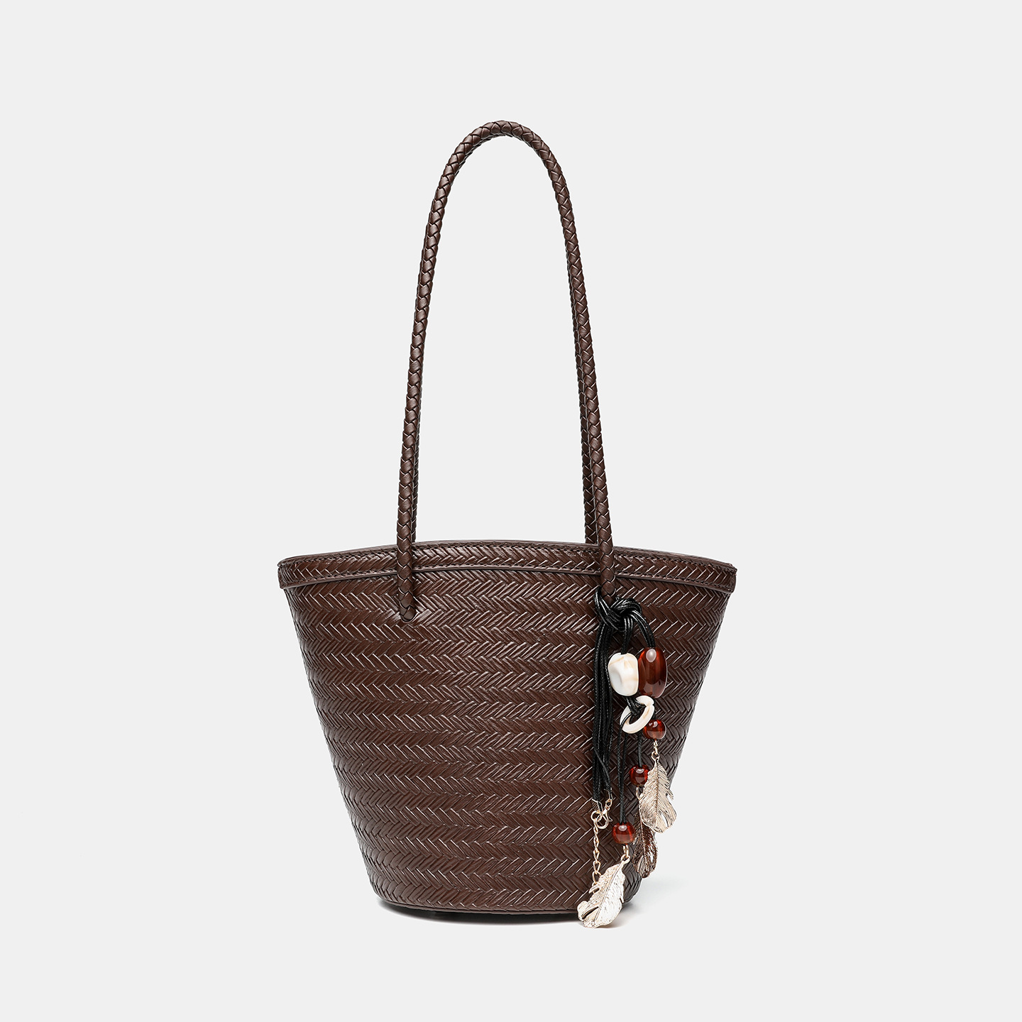 Niche Design Vintage Hand-woven Bucket Bag For Women