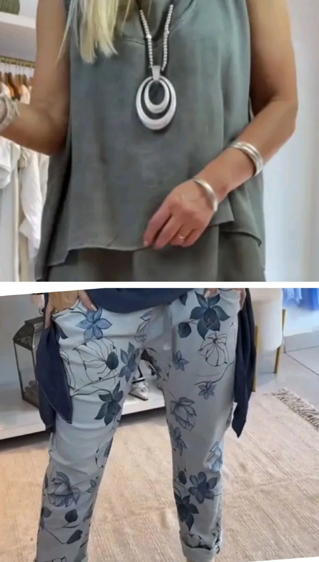 Casual Fashion Tank Top Long Two Piece Set - Grey Suit