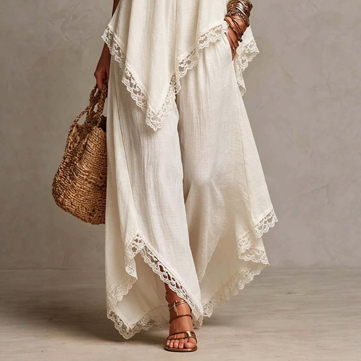 Bohemian-Elegant Resort-Style Chic Strap Wide-Leg Pants Set 5