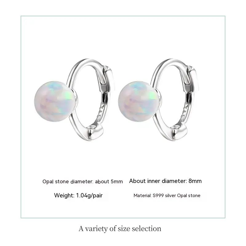 S999 Pure Silver Refined Zircon Pearl Earrings