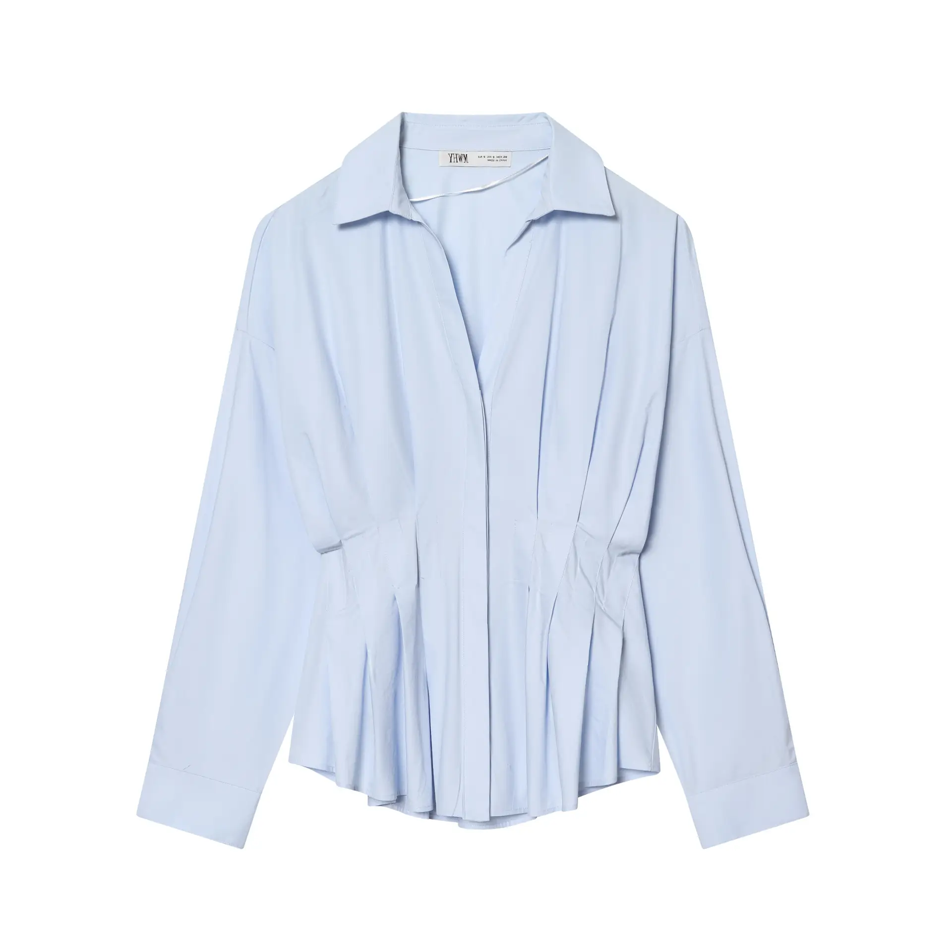 Elegant And Fashionable Pleated Poplin Blouse For Women