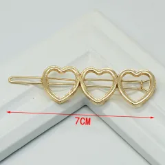 Cupid Heart-shaped Five-pointed Alloy Hair Accessories - Three Love Gold 18 - View 1