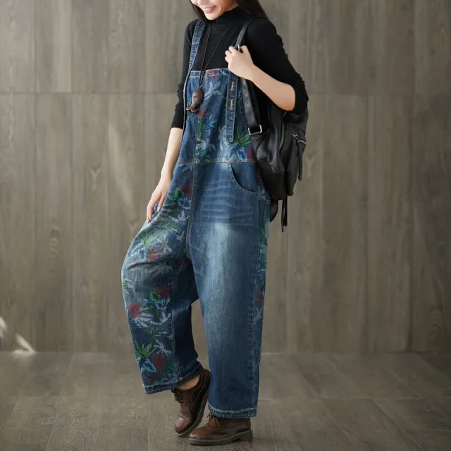 Stitching Printing Jeans Washed And Worn Blue - Shop at LoveMi