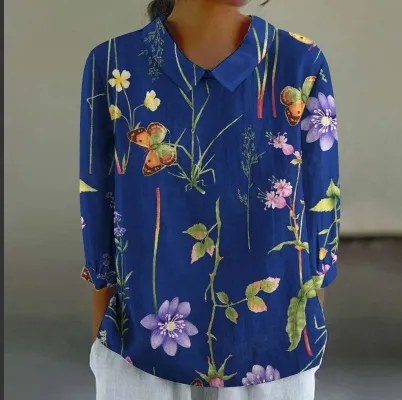 Women's Loose Casual Graffiti Printing Shirt Xl2462Hyh1 - Shop at LoveMi