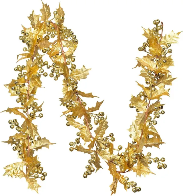 Layout Props Wall Hanging Simulation Vine Christmas Rattan Golden Fruit Golden Leaf - Shop at LoveMi