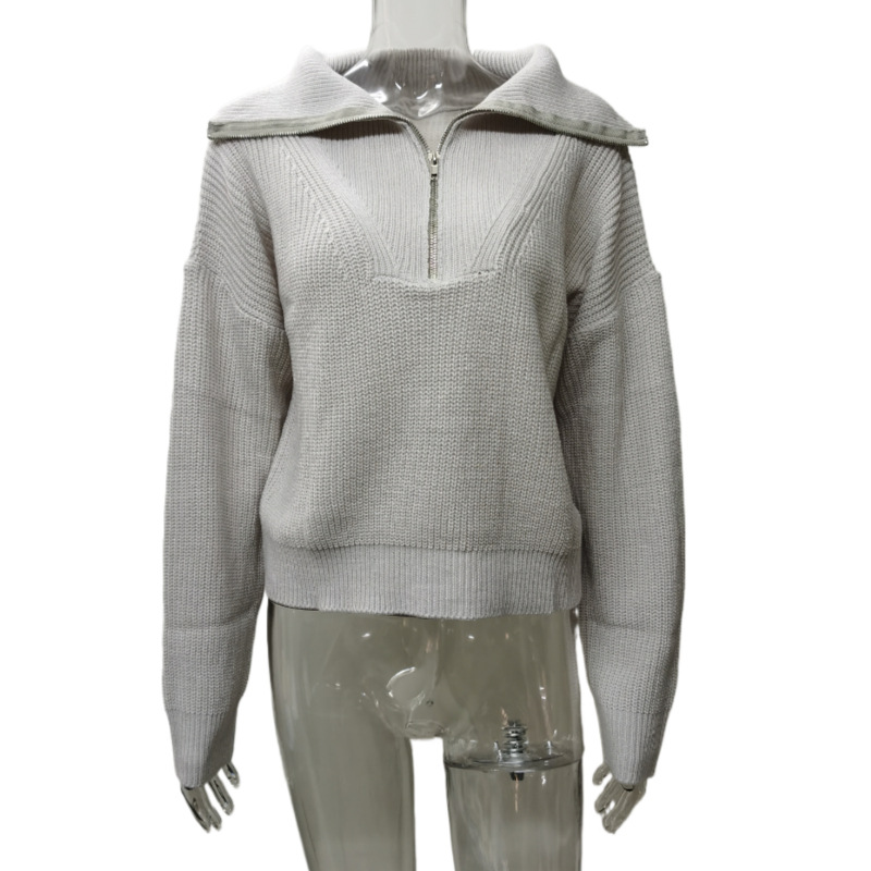 Women's Fashionable Retro Loose V-neck Pullover Sweater