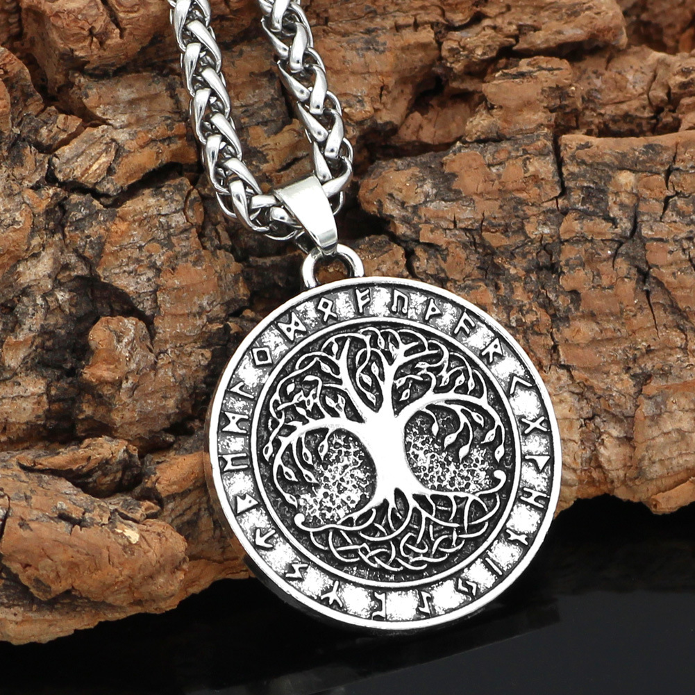Nordic Viking Rune Tree Of Life Pendant Necklace