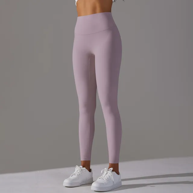 No Embarrassment Line Nude Feel Skinny Yoga Pants 6618 Trousers Pink Purple - Shop at LoveMi