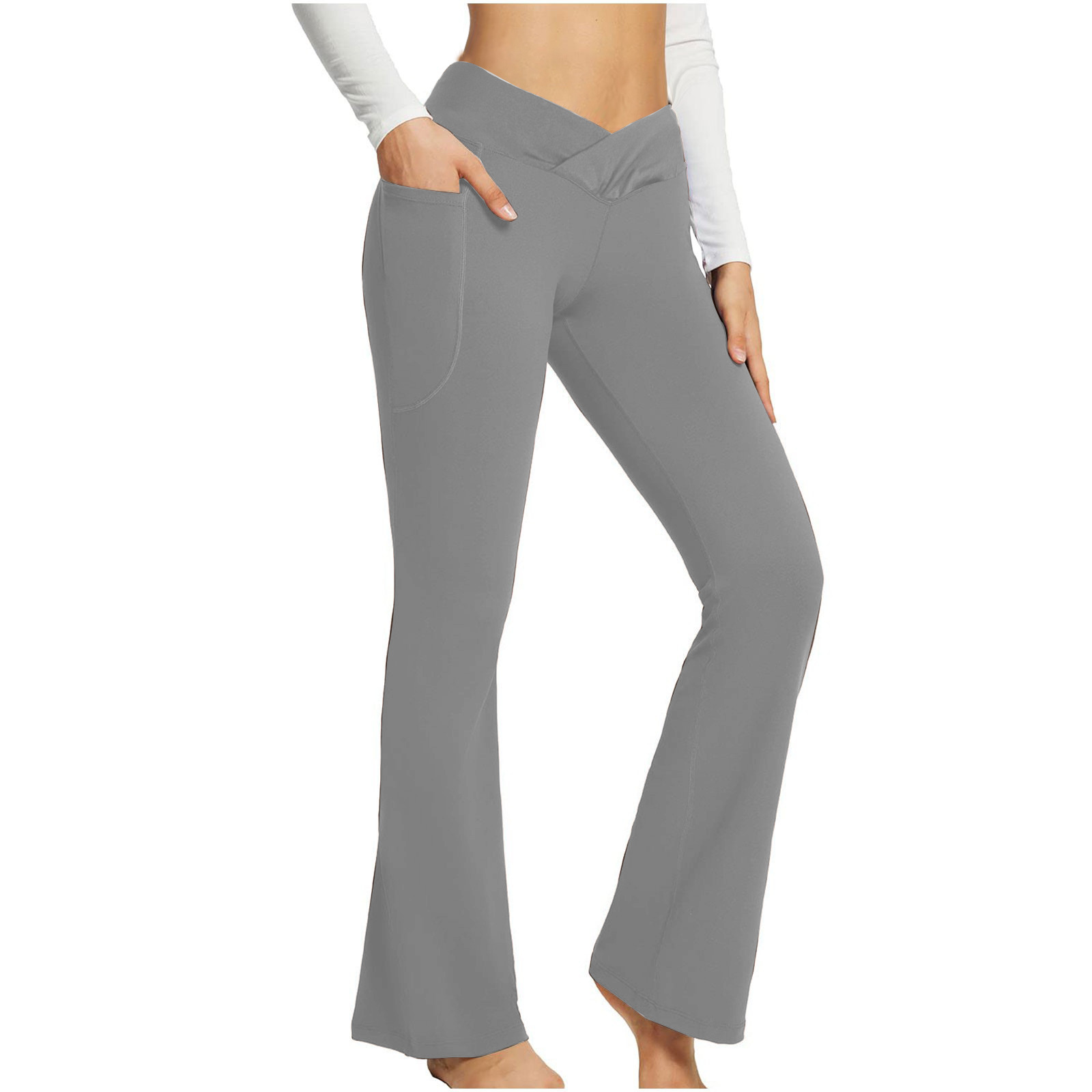 High Waist Slim Fit Wide Leg Yoga Pants Women - Picture 13 of 16