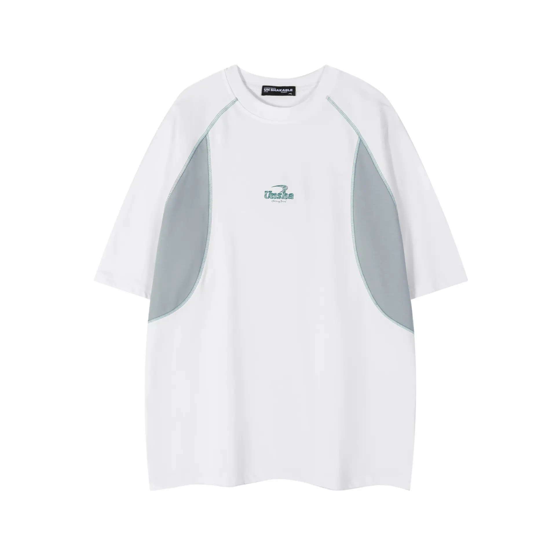 Zichi Clothing Club Summer New Retro Stitching Round Neck Short-sleeved