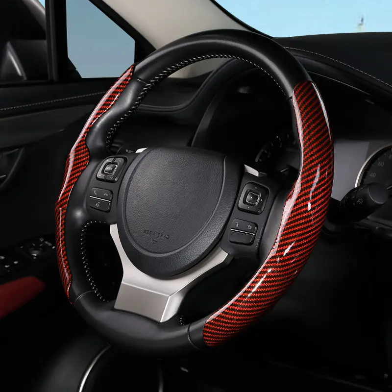 Car Carbon Fiber Pattern Glossy Steering Wheel