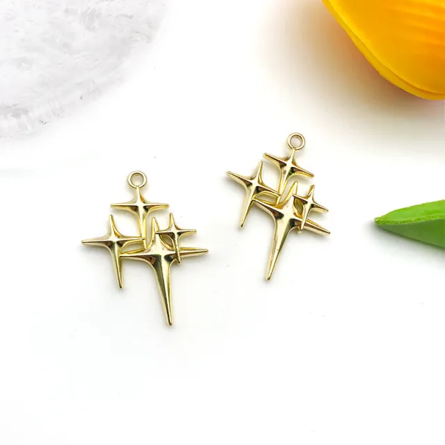 Cross shaped XINGX Pendant Eight pointed Stars Pendant DIY Handmade Accessories Kc Gold 23X29Mm - Shop at LoveMi