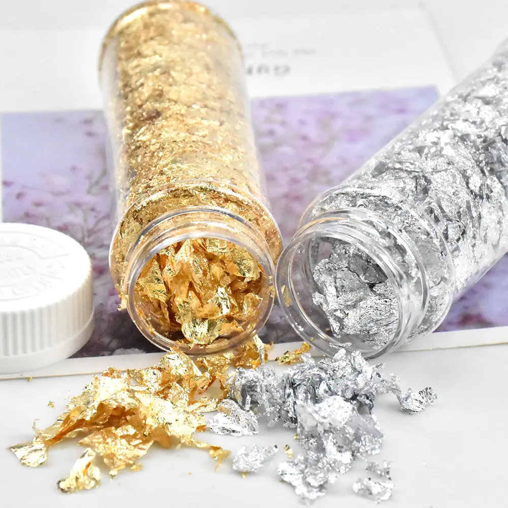 Gold Foil Decorative Fragment Silver Paper Cake