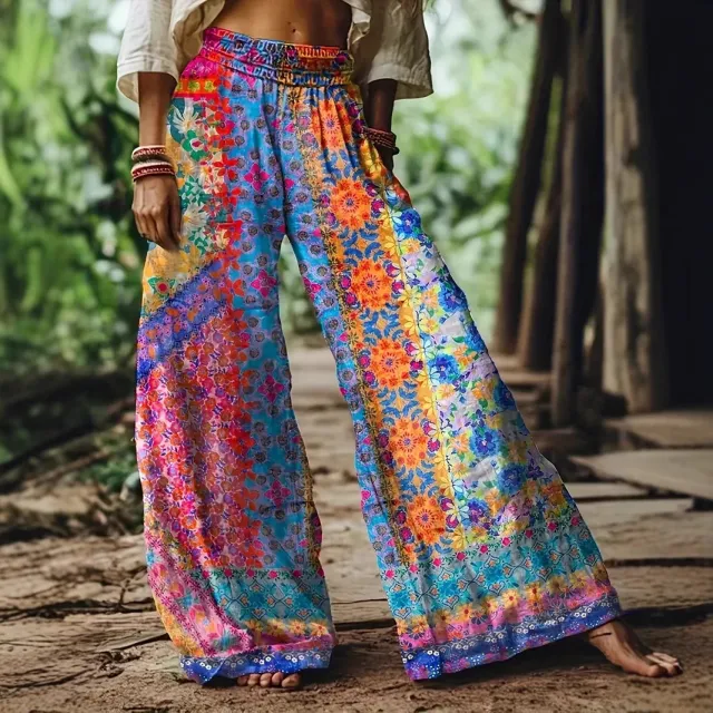 Women's Bohemian Vacation Loose Wide leg Pants Color - Shop at LoveMi