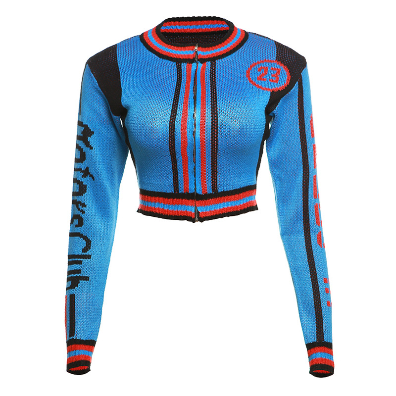 Women's Street Contrast Color Top High Waist Suit