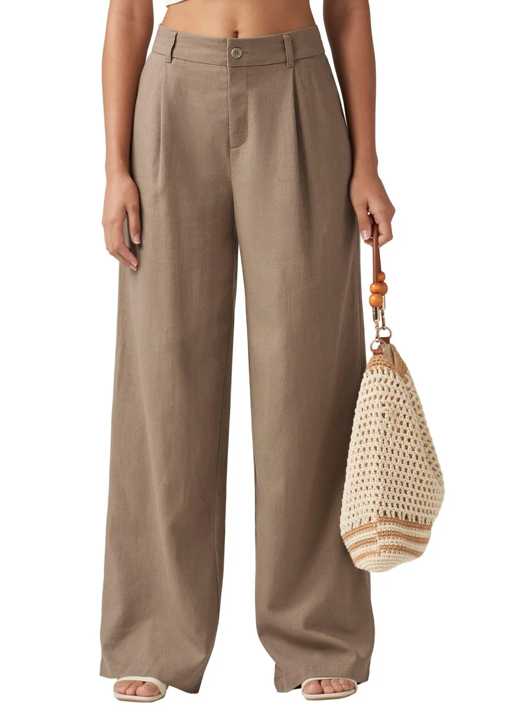 Loose Casual And Comfortable Pocket Straight-leg Pants - Camel